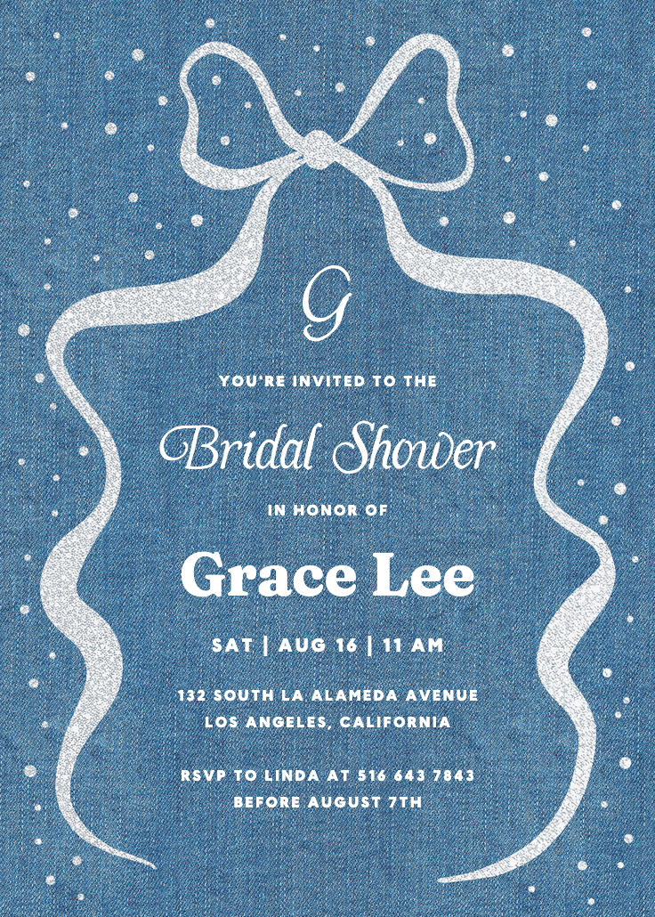 Denim design - bridal shower invitation