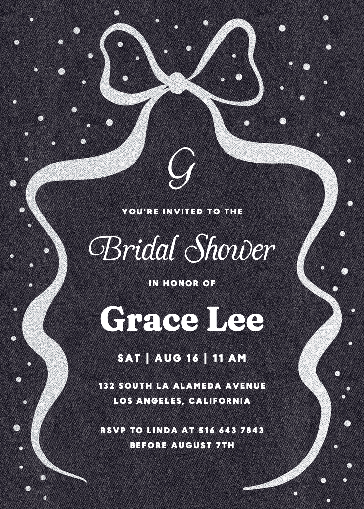 Denim design - bridal shower invitation