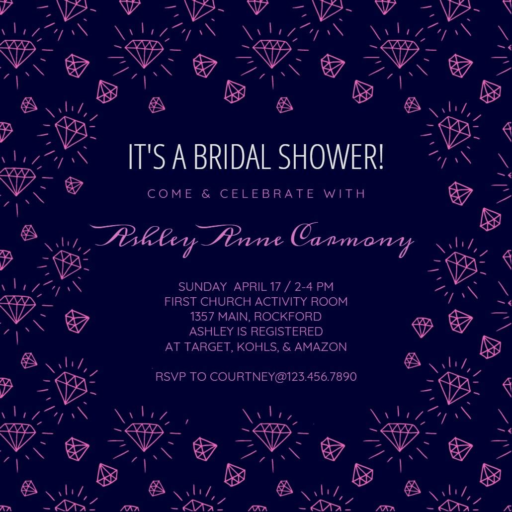 Diamonds - bridal shower invitation