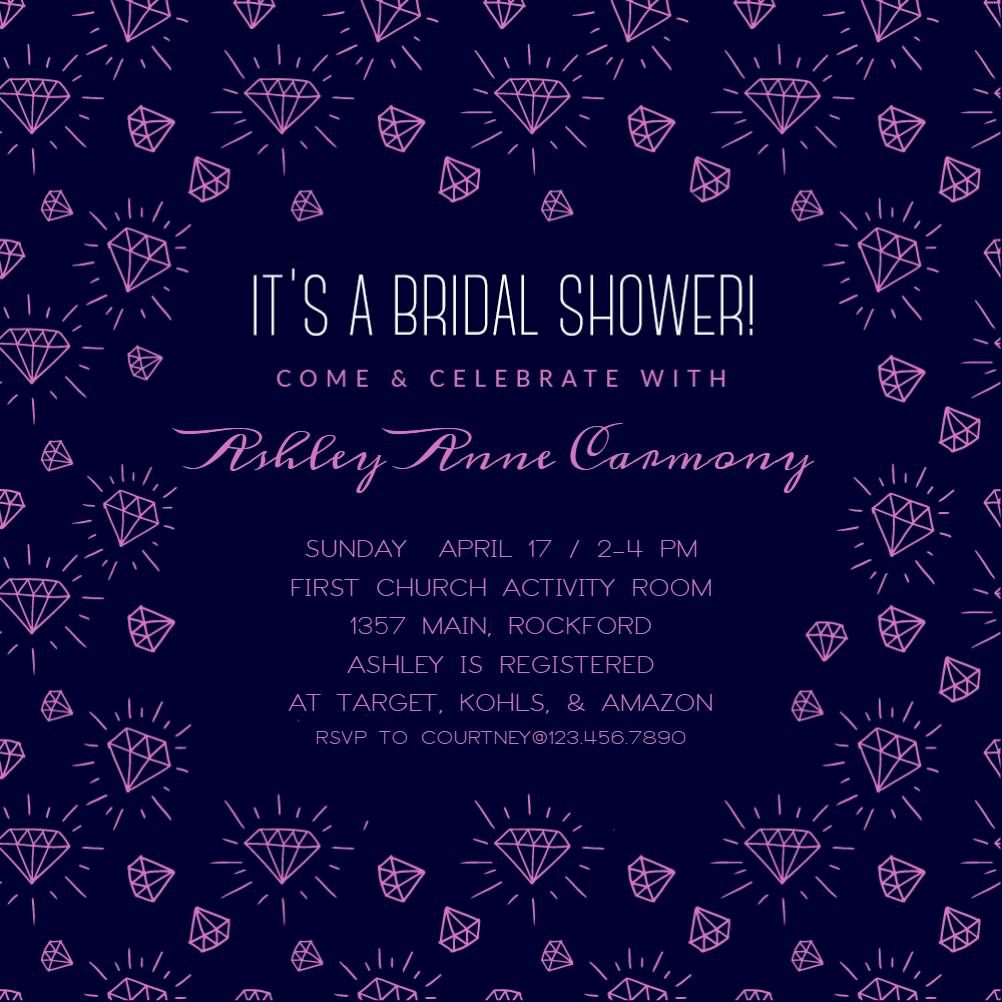 Diamonds - bridal shower invitation