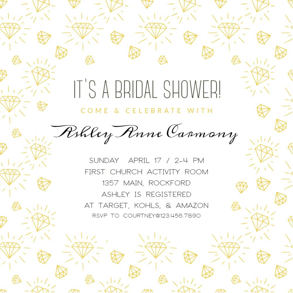 Diamonds - bridal shower invitation