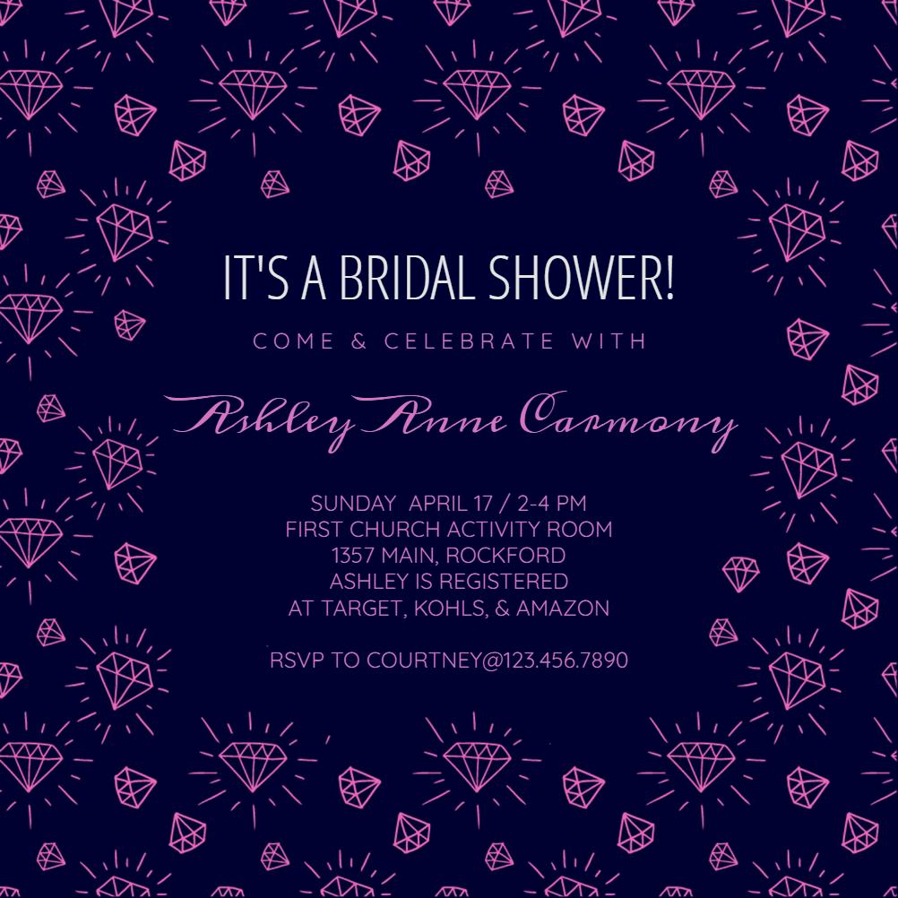 Diamonds -  invitación para bridal shower