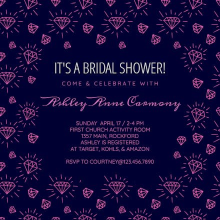 Diamonds - bridal shower invitation