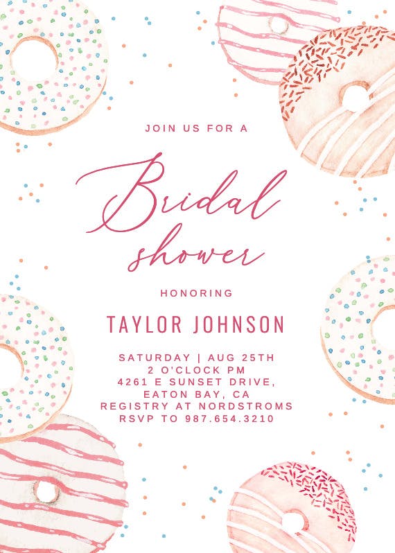 Donuts & sprinkles - bridal shower invitation