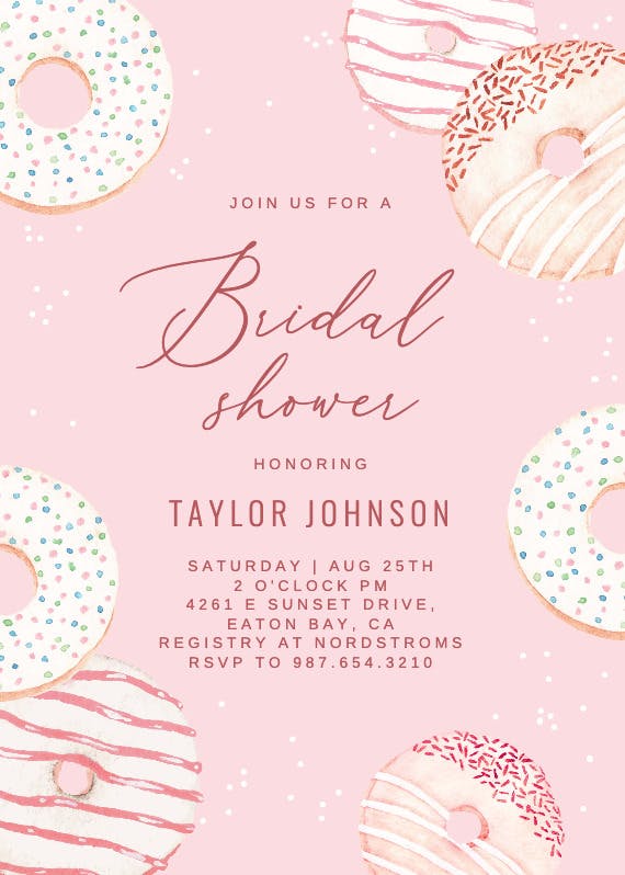 Donuts & sprinkles - invitación para bridal shower