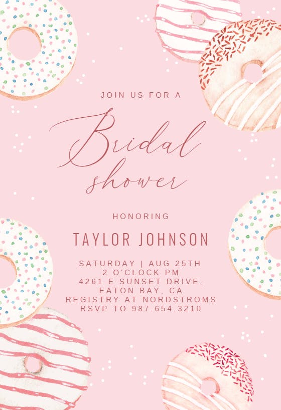 Donuts And Sprinkles Bridal Shower Invitation Template Free