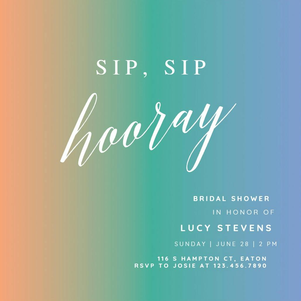 Dream gradient - bridal shower invitation