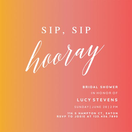Dream gradient - bridal shower invitation
