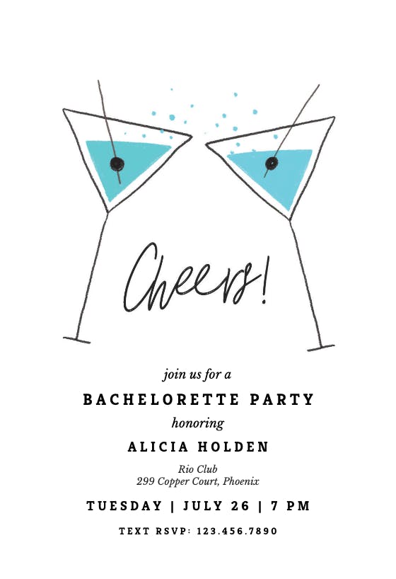 Elegant martini - party invitation