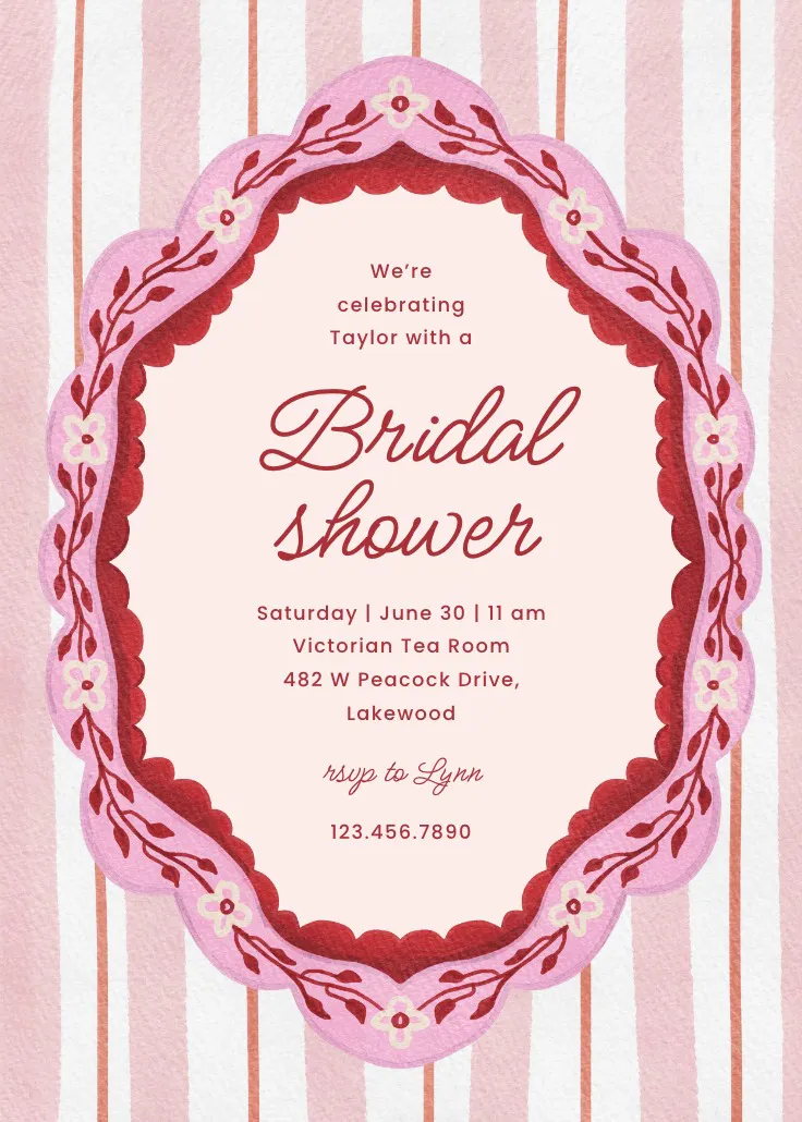 Embroidered love - thiệp mời tiệc cô dâu