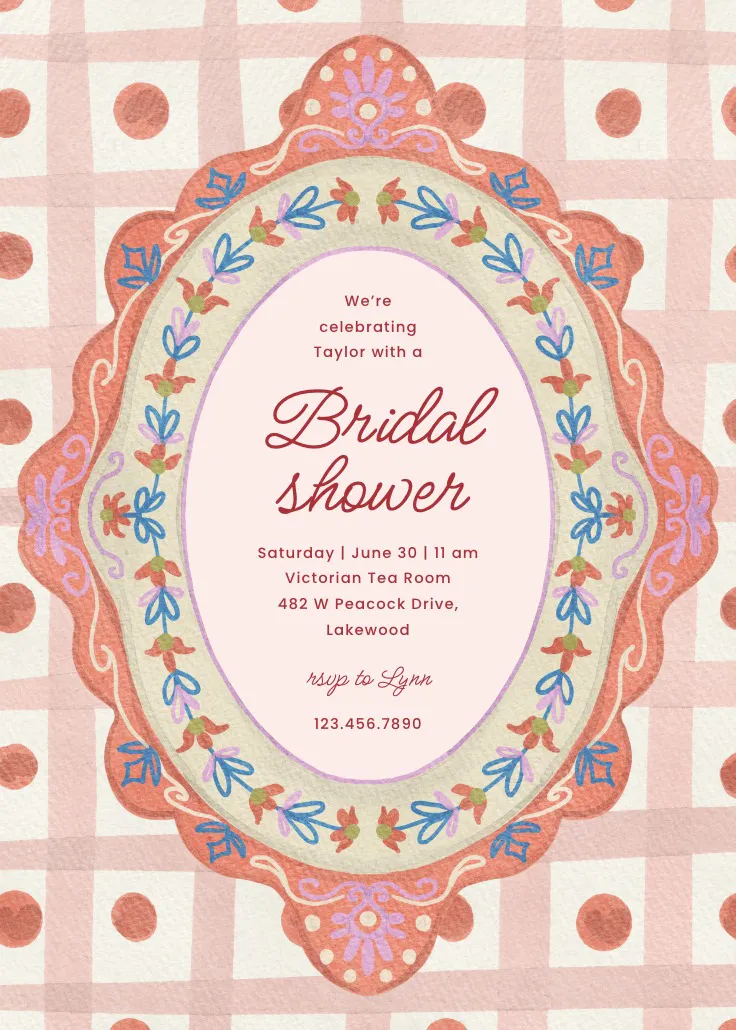 Embroidered love - thiệp mời tiệc cô dâu