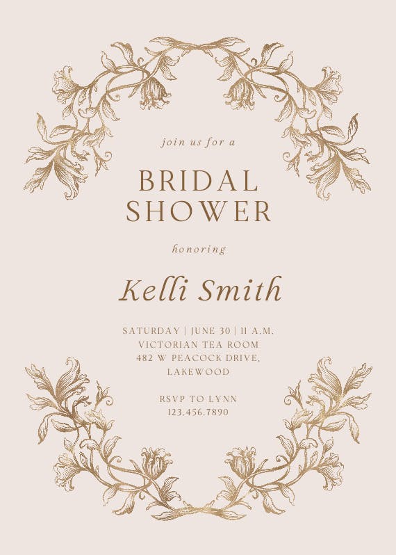 Etched frame - bridal shower invitation