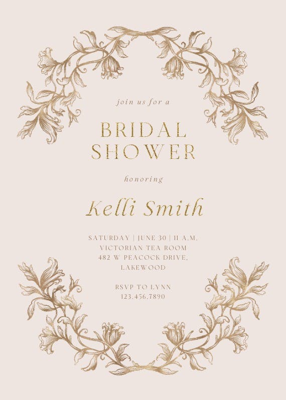 Etched frame - bridal shower invitation