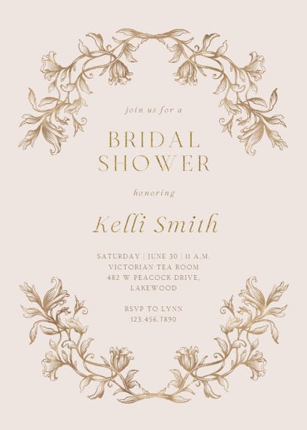 Etched frame - bridal shower invitation