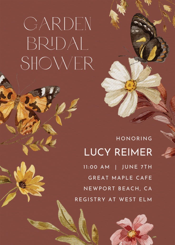 Fall bouquet - bridal shower invitation