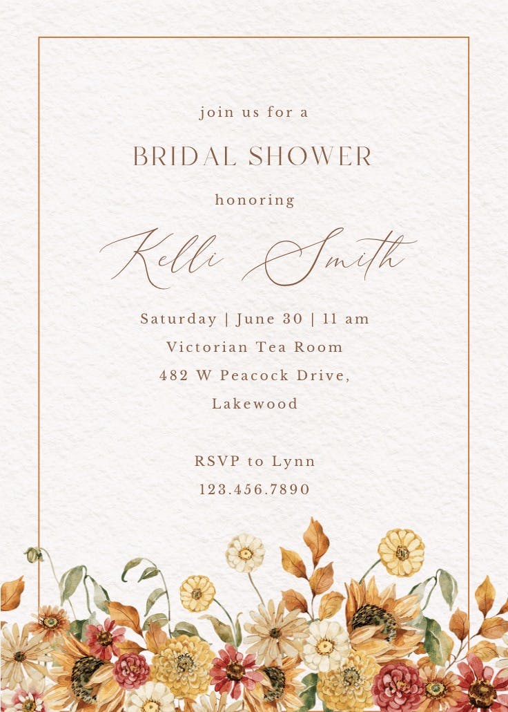Fall for you - invitación para bridal shower