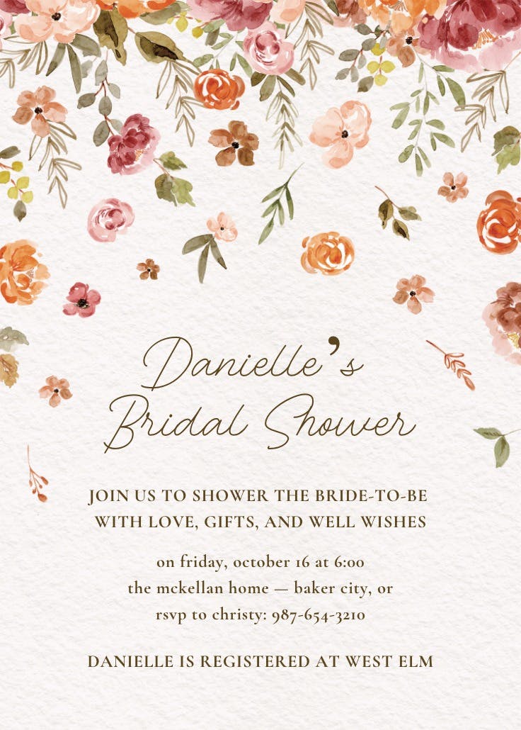 Falling blooms - invitation