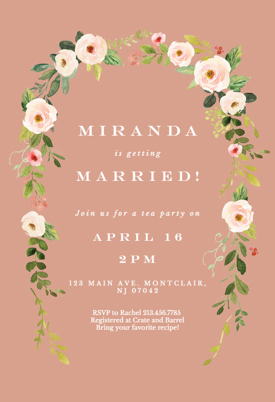 Falling flowers - Bridal Shower Invitation Template | Greetings Island