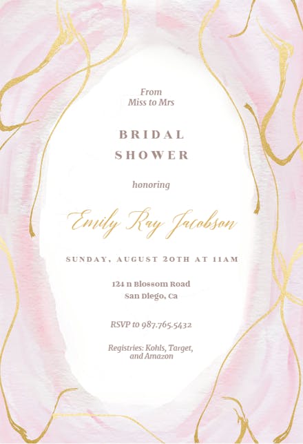Falling Gold Confetti - Bridal Shower Invitation Template (Free ...