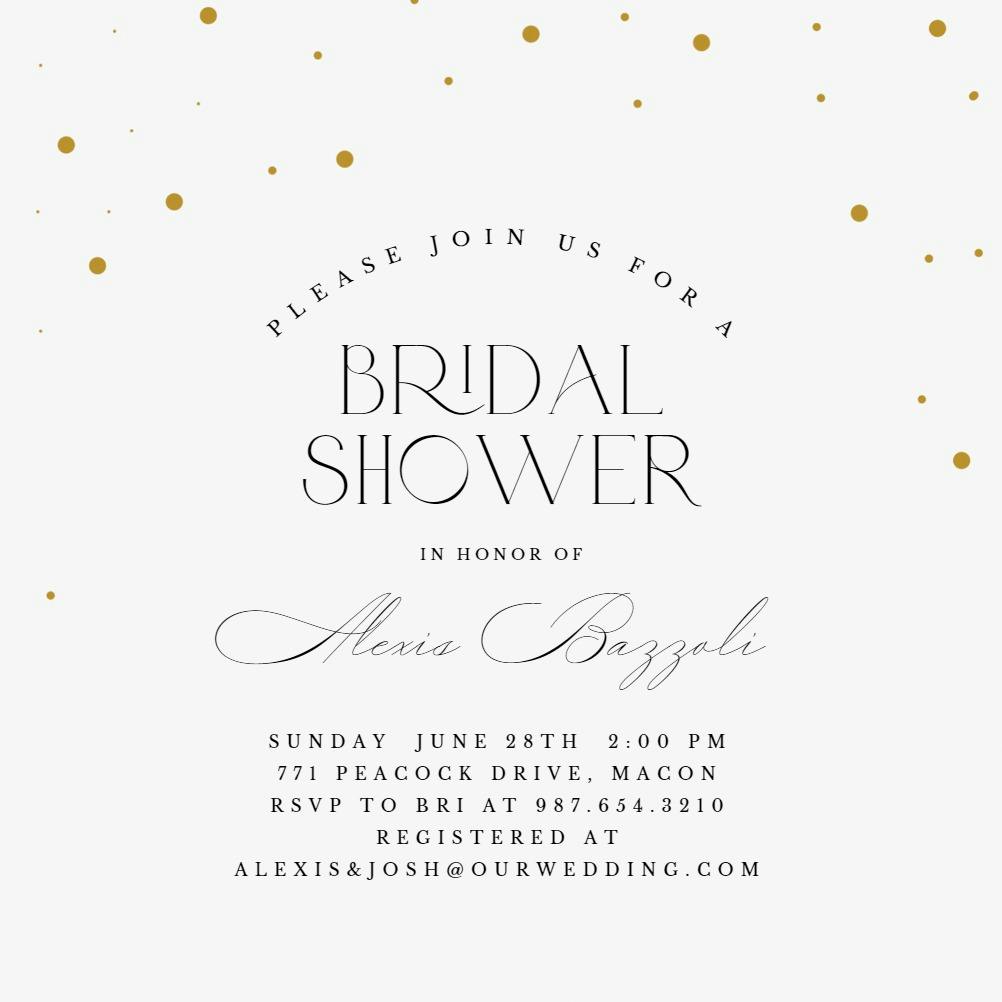 Fancy  style -  invitación para bridal shower