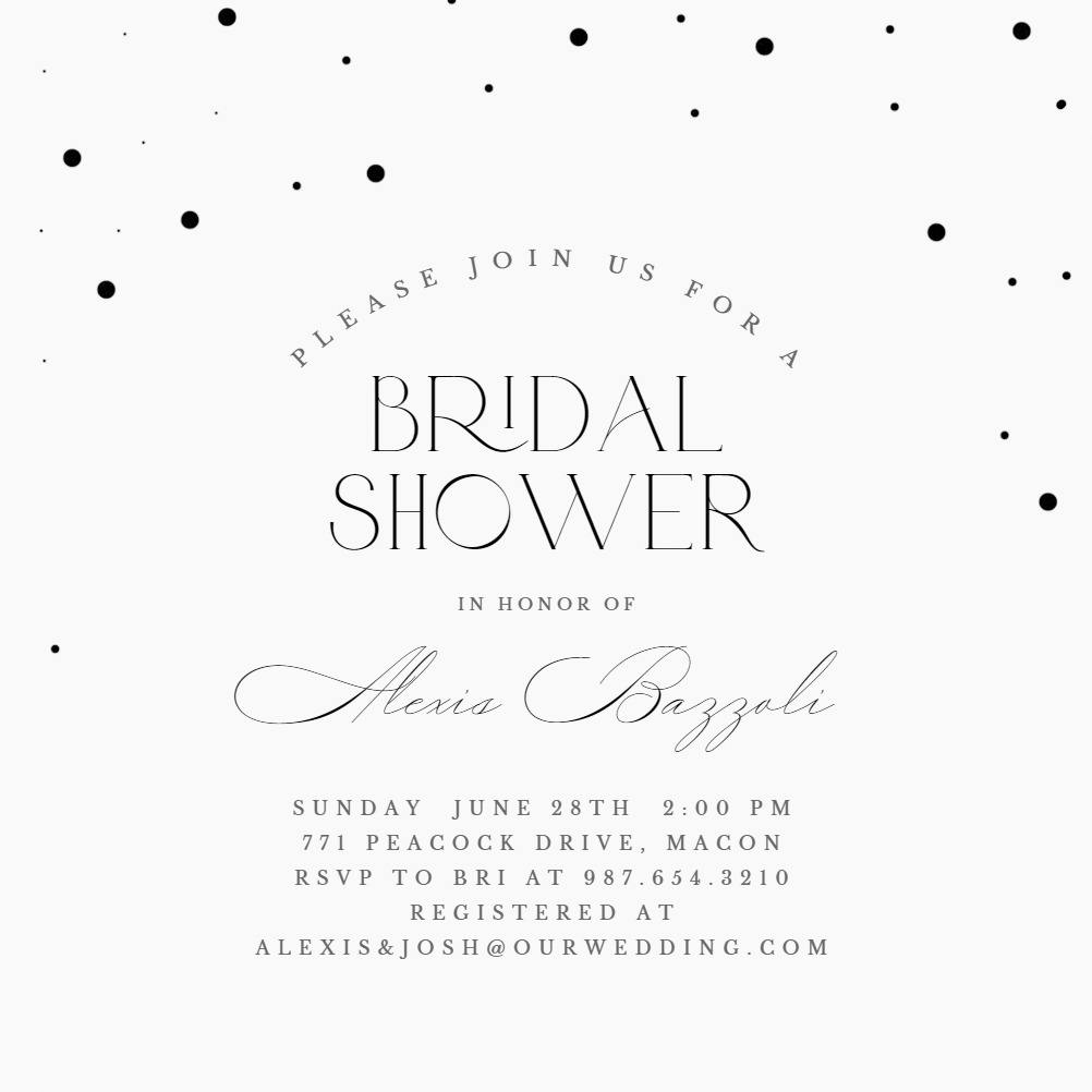 Fancy  style -  invitación para bridal shower