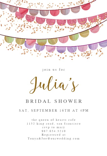 Fiesta flags - bridal shower invitation