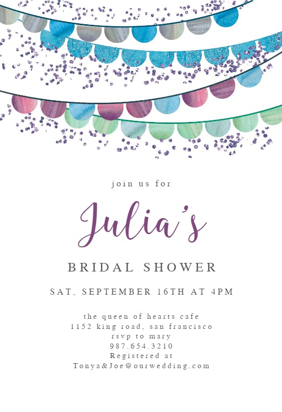 Fiesta flags - bridal shower invitation