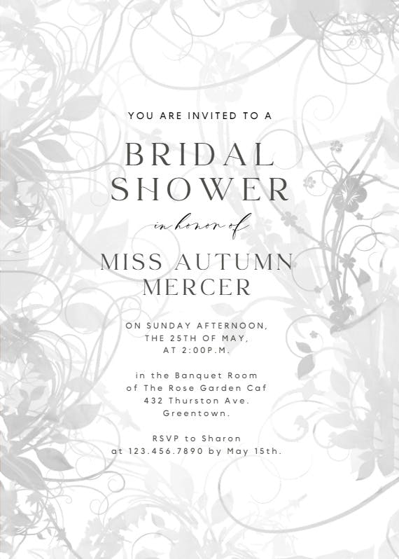 Floral bridal shower - invitación para bridal shower