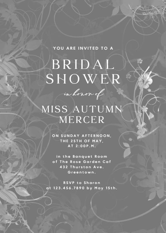 Floral bridal shower - bridal shower invitation