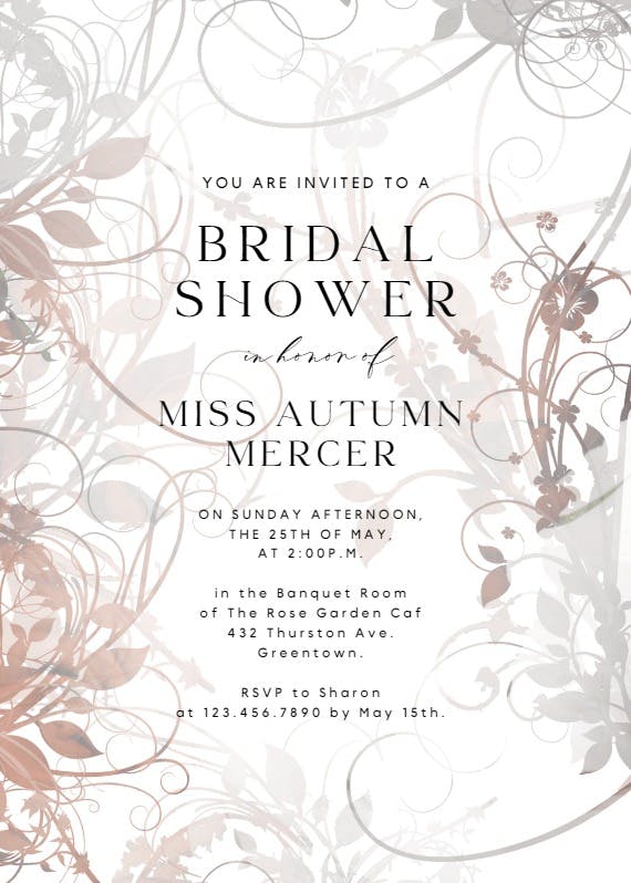 Floral bridal shower - bridal shower invitation