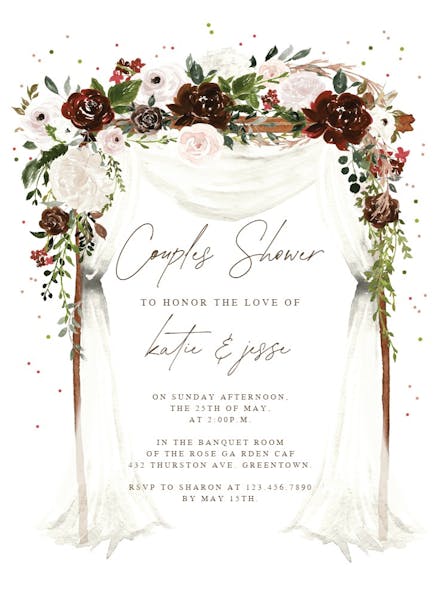 Floral canopy - bridal shower invitation