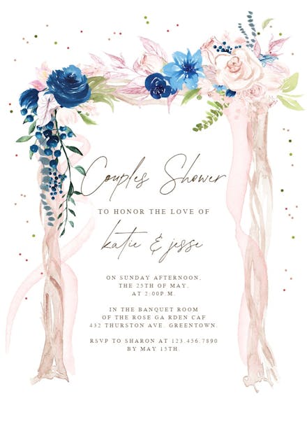Floral canopy - bridal shower invitation
