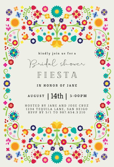 Floral fiesta - bridal shower invitation
