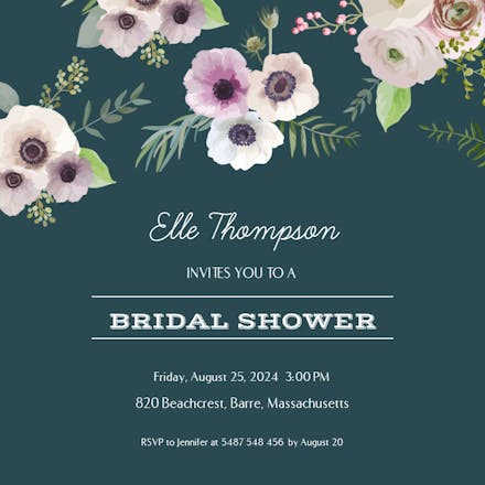 Floral Overlook - Bridal Shower Invitation Template (Free) | Greetings ...