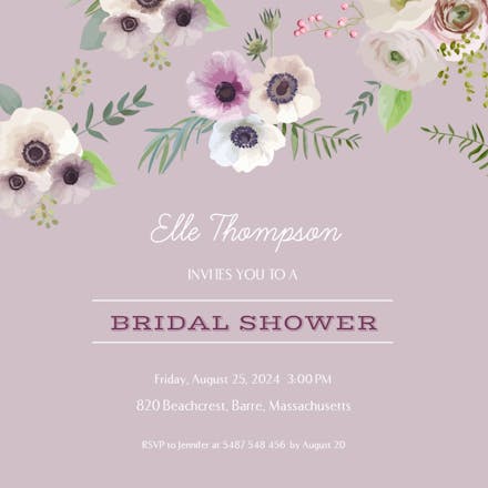 Floral Overlook - Bridal Shower Invitation Template (Free) | Greetings ...