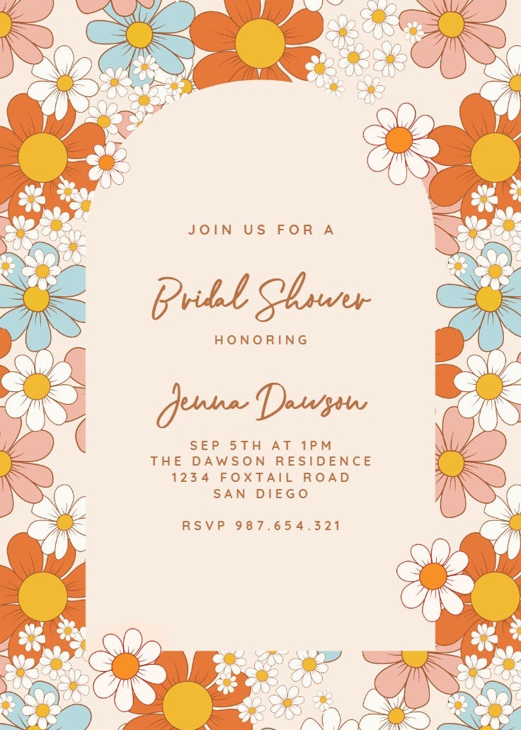 Floral party - bridal shower invitation