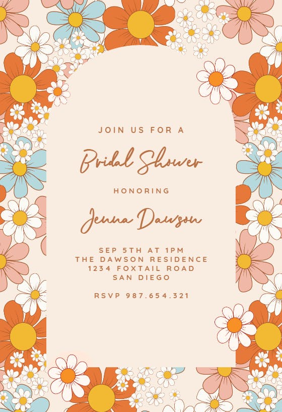Floral party - bridal shower invitation