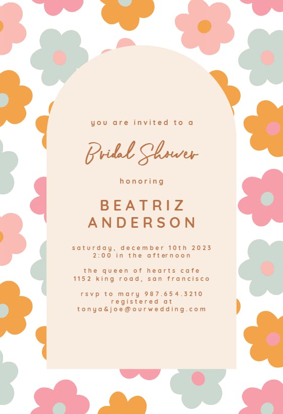 Lovely floral party - bridal shower invitation