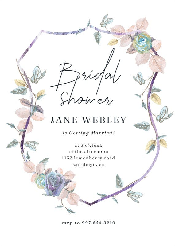 Flower shield - invitación para bridal shower