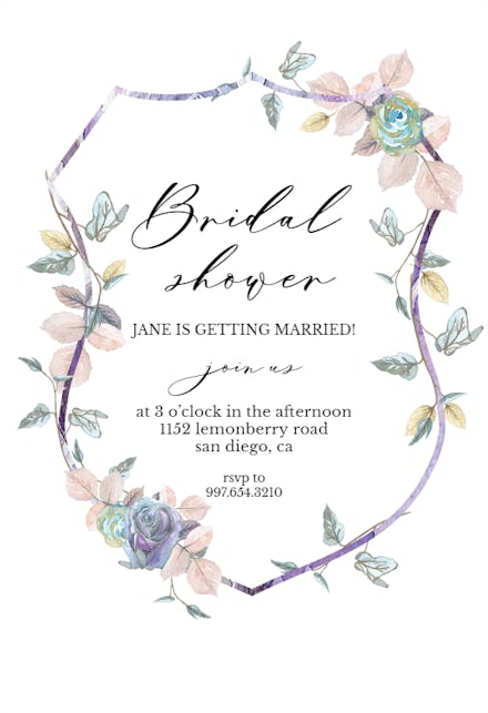 Flower Shield - Party Invitation