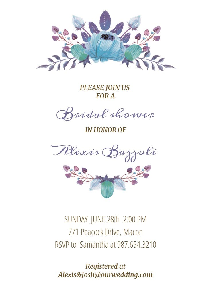 Flowers crown - bridal shower invitation