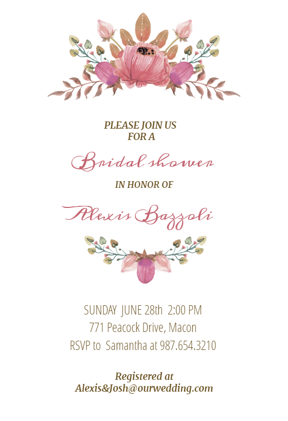 Flowers Crown - Bridal Shower Invitation Template (Free) | Greetings Island