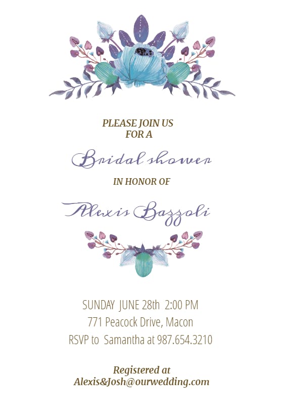 Flowers crown - bridal shower invitation