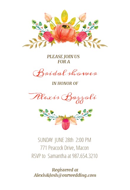 Flowers Crown - Bridal Shower Invitation