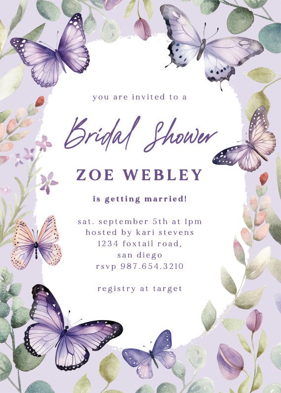 Flutter by - invitación para bridal shower