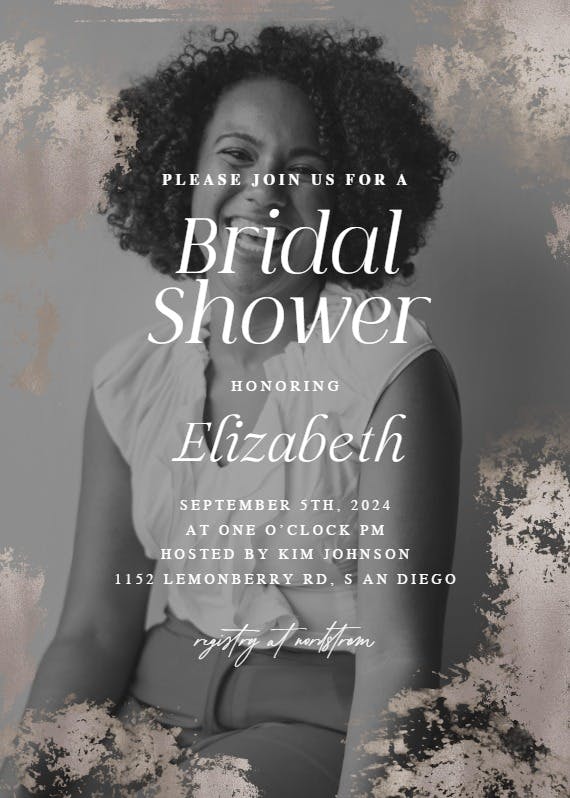 Foiled photo -  invitación para bridal shower