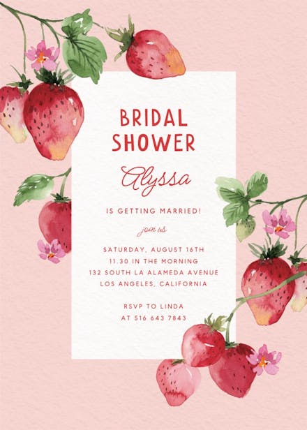 Fresh from the vine - bridal shower invitation
