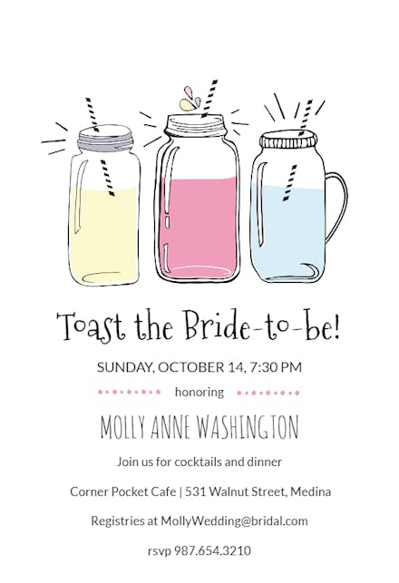 Funky Mason Jar - Bridal Shower Invitation
