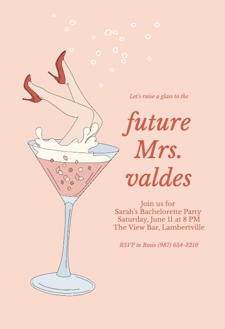 Future mrs - bachelorette party invitation