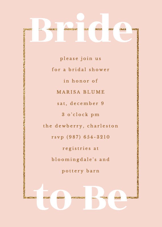 Gilded simplicity - bridal shower invitation